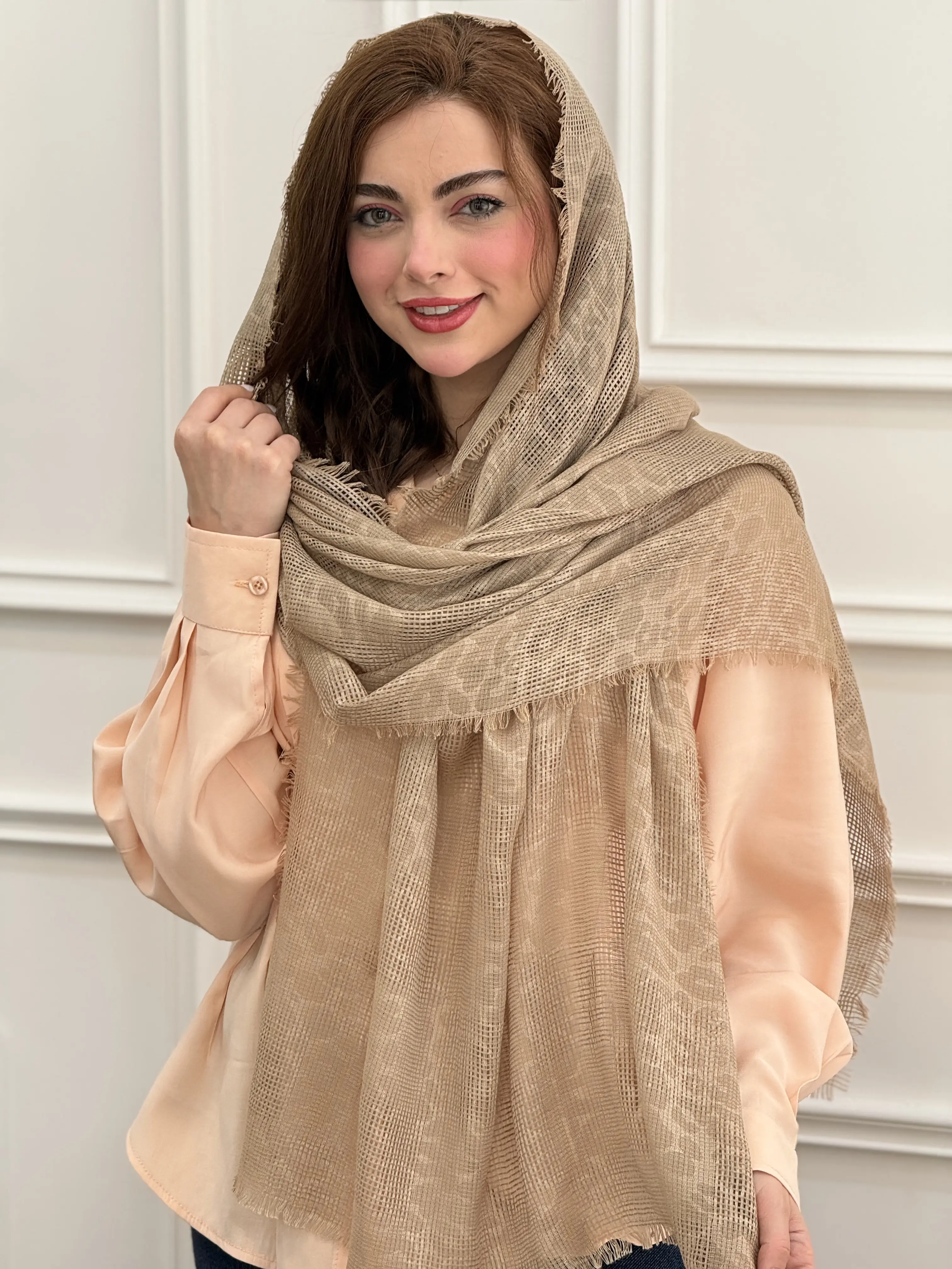 شال نخی حصیری دورریش پلنگی