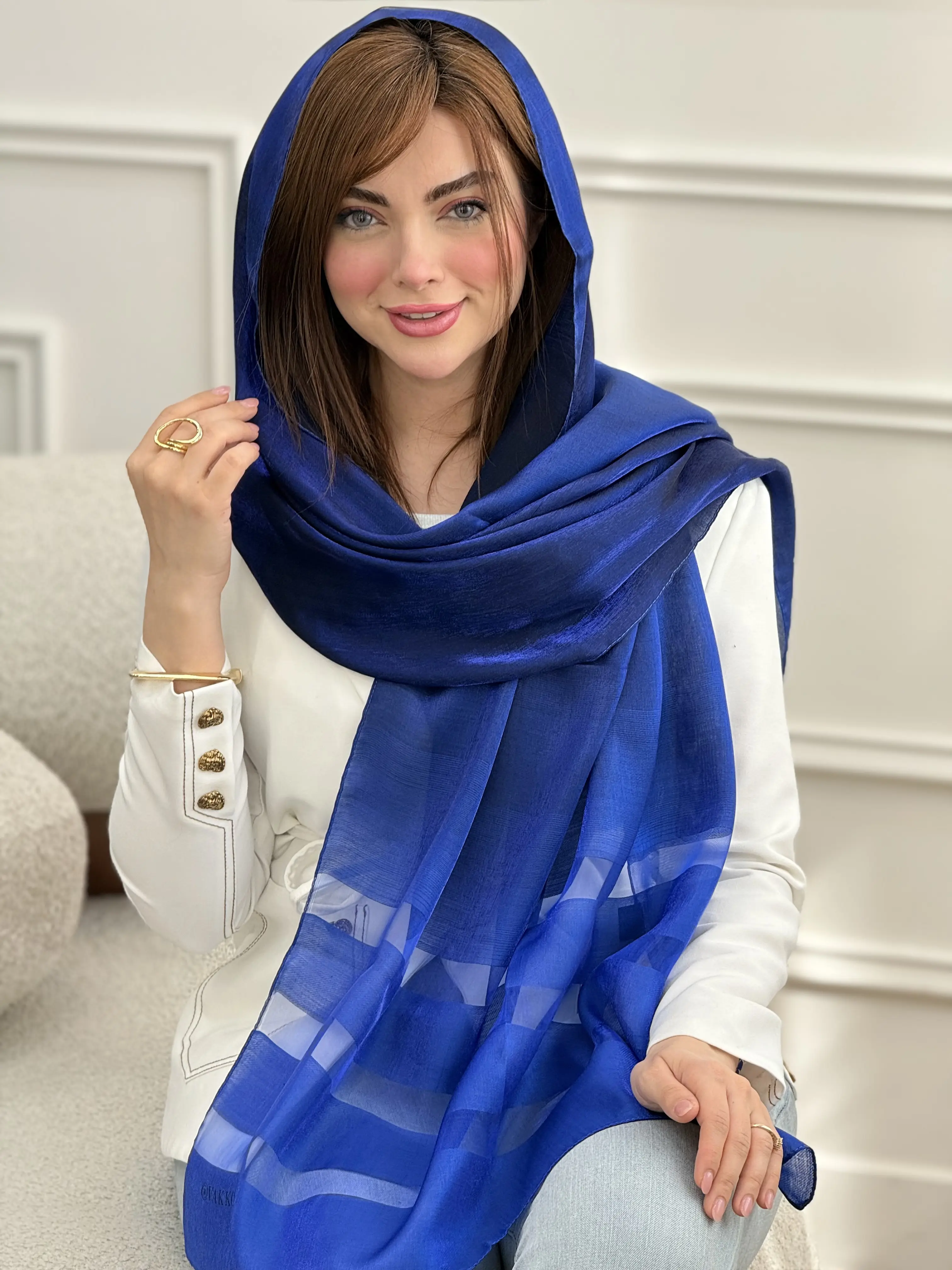 شال مجلسی لیزری طیفی حاشیه سه خط