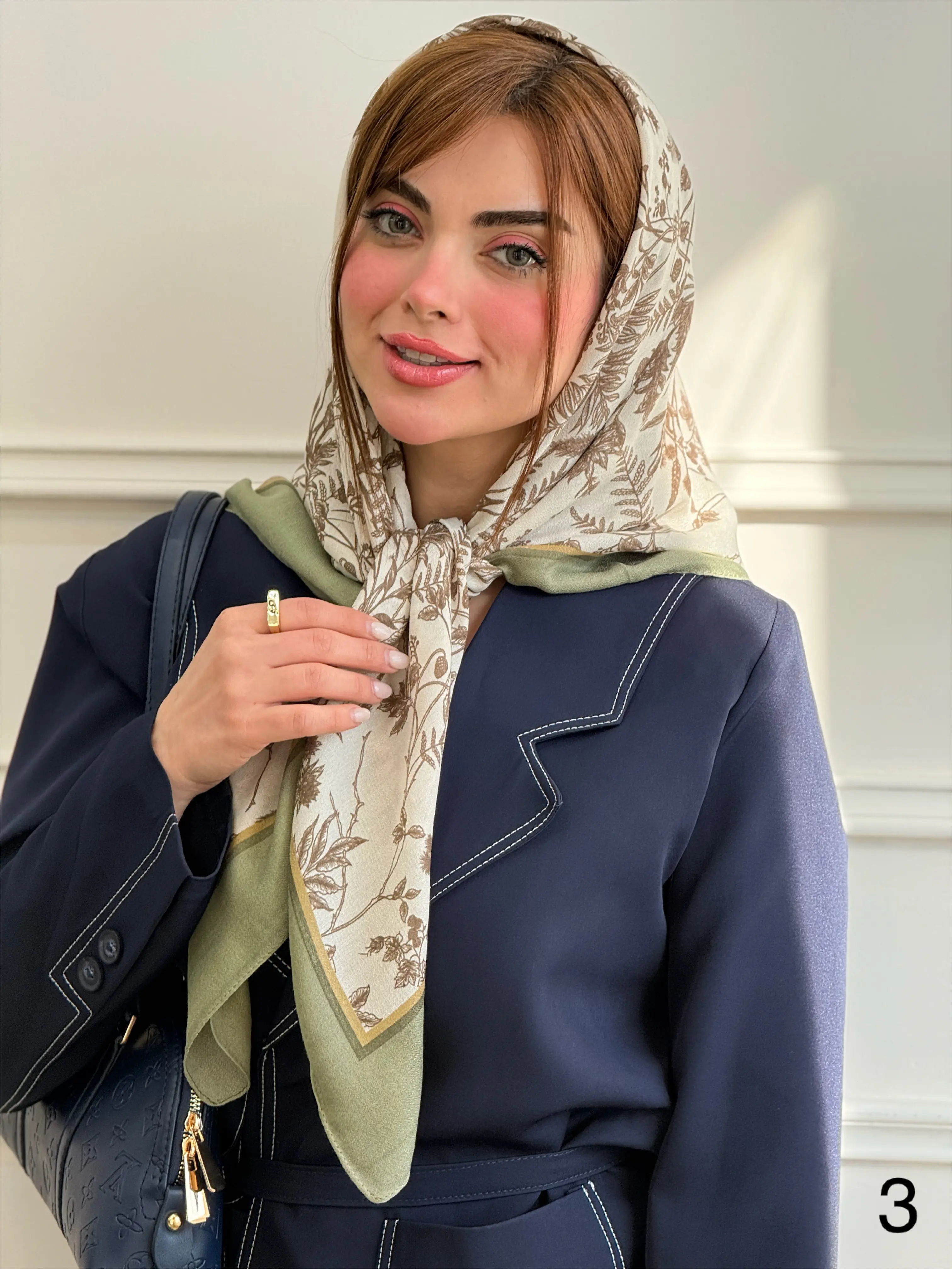 روسری نخی گلدار بهار