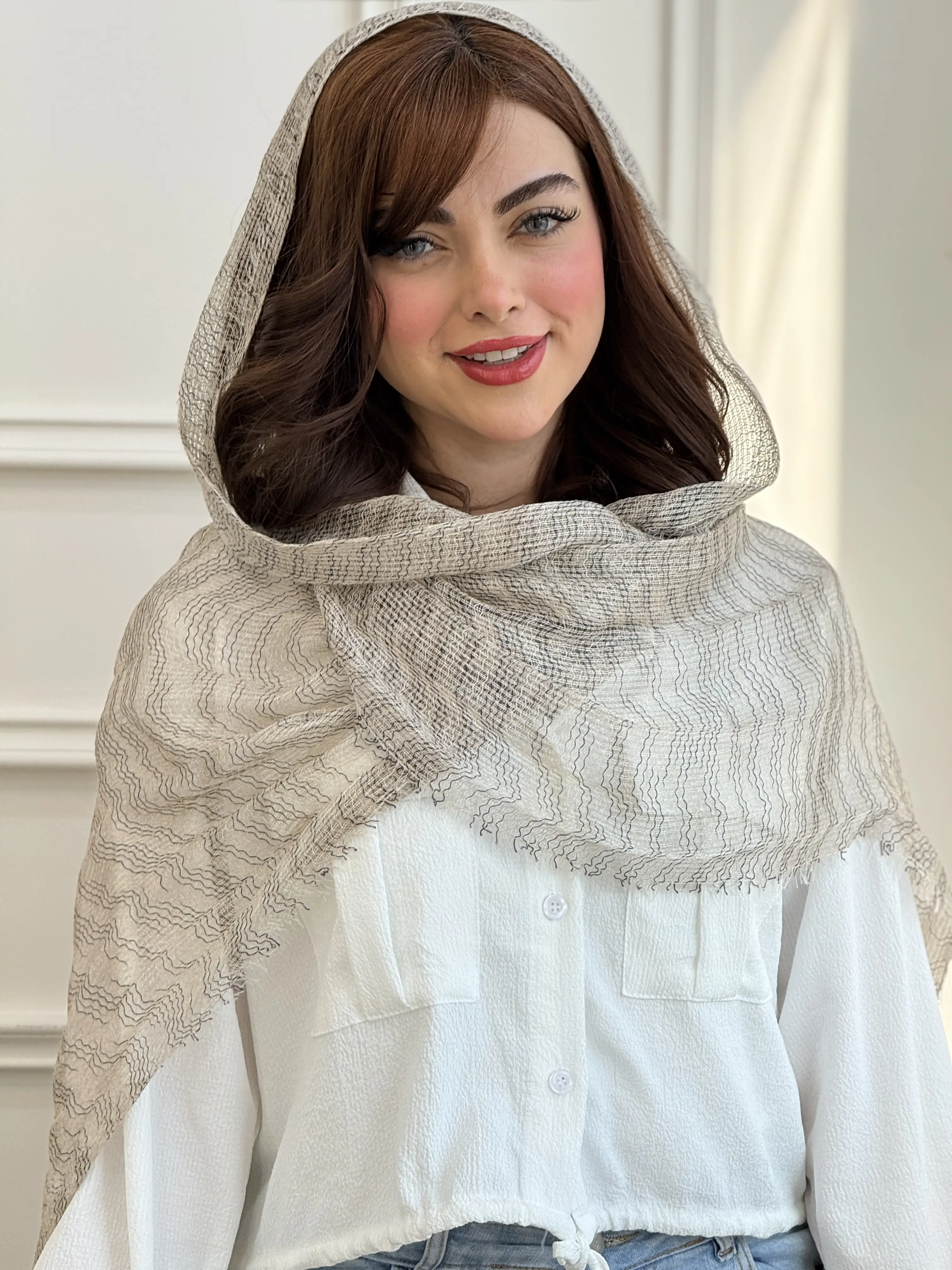 شال حصیری کنفی دورریش