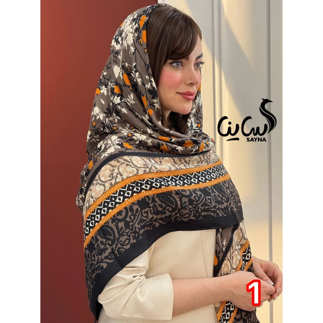روسری نخی گلدار