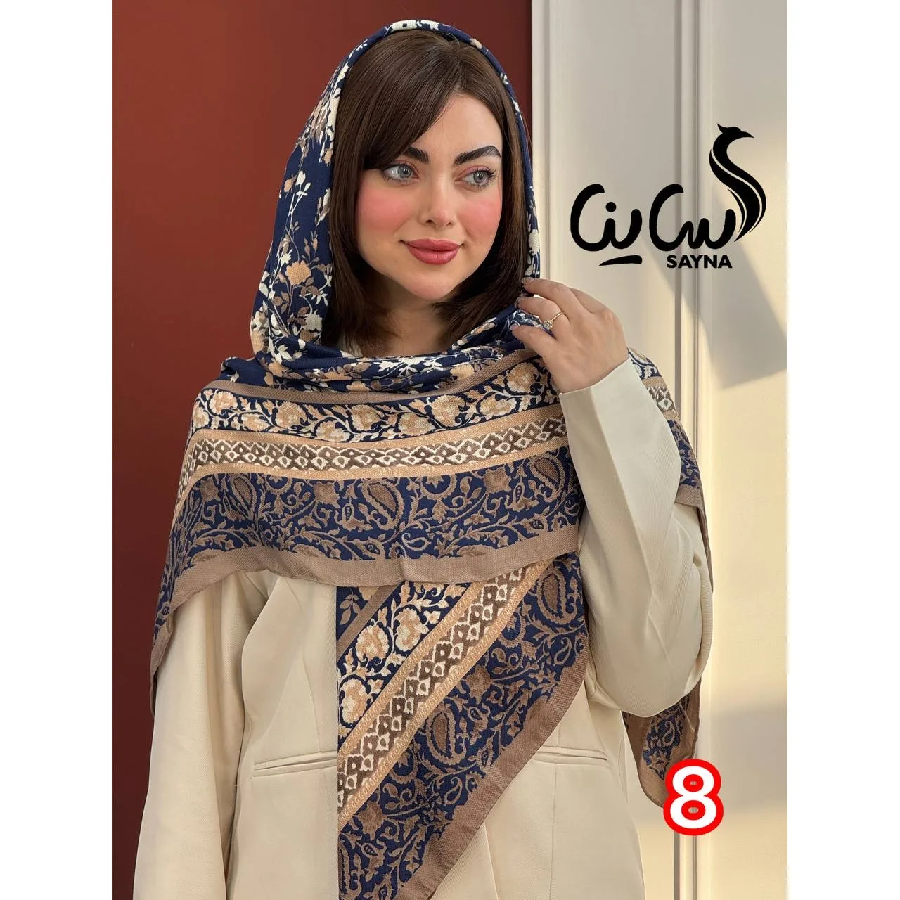 روسری نخی گلدار