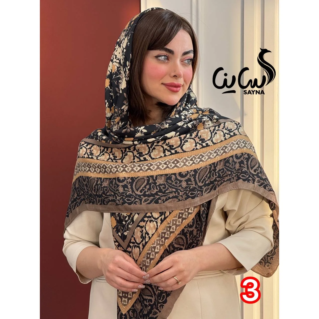 روسری نخی گلدار