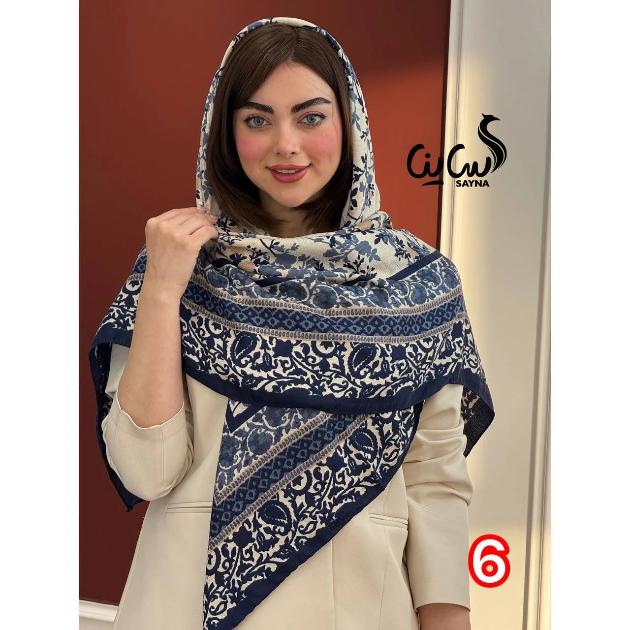 روسری نخی گلدار