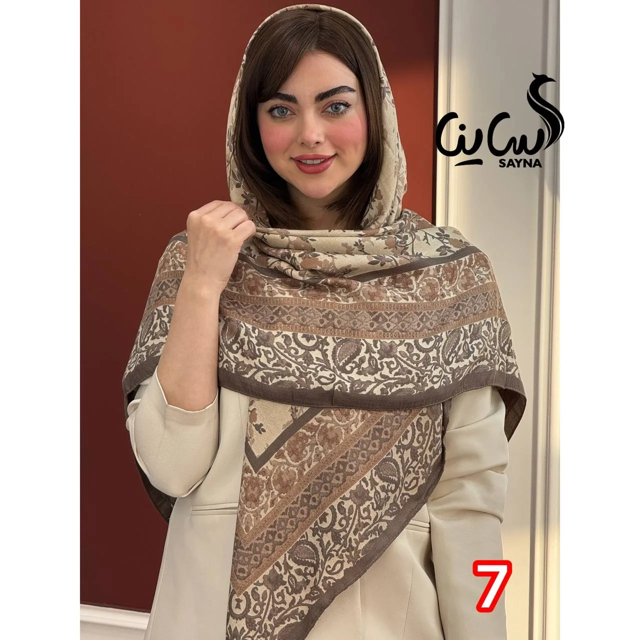 روسری نخی گلدار