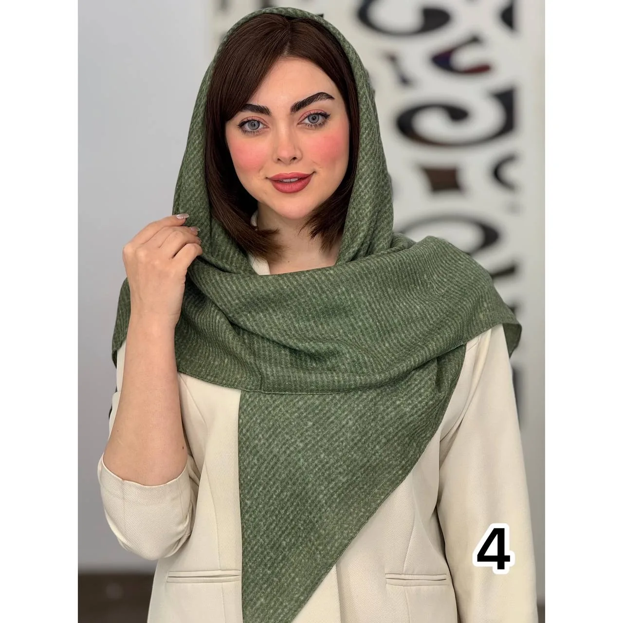 روسری نخی ساده برفکی