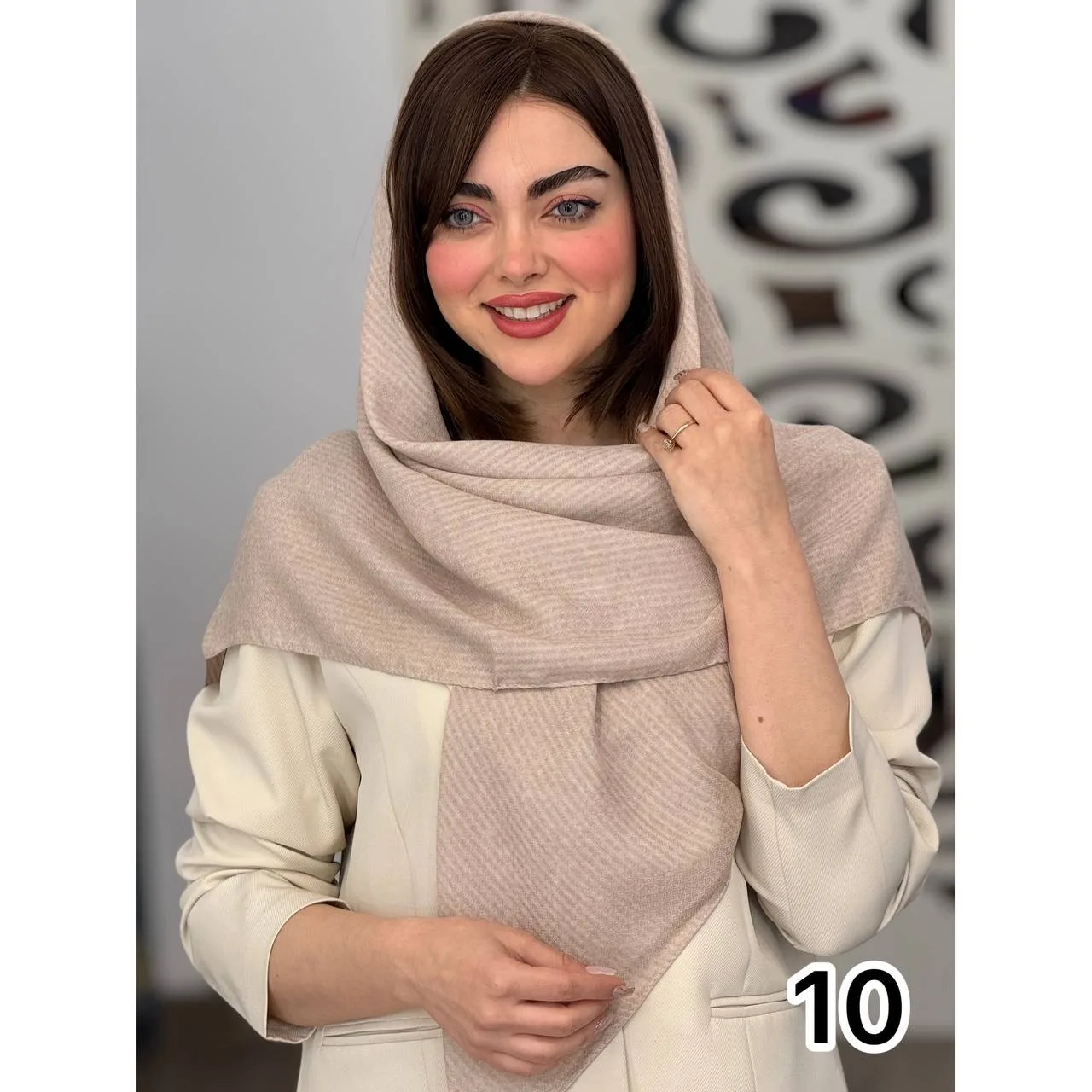 روسری نخی ساده برفکی