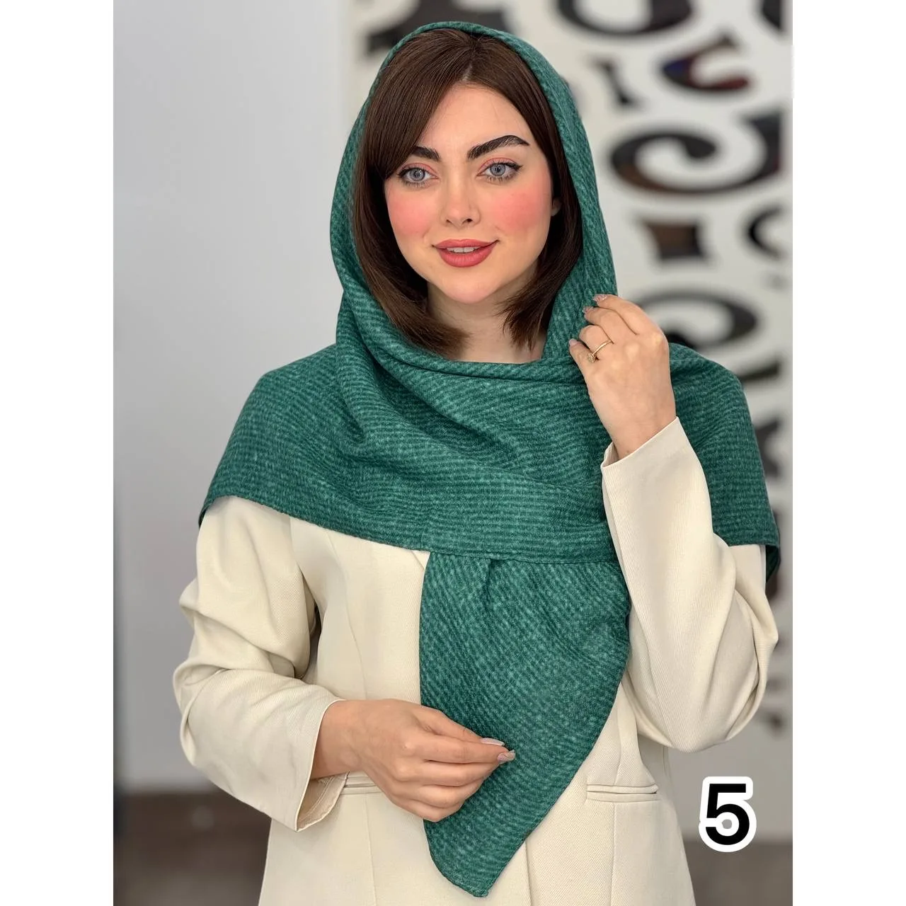 روسری نخی ساده برفکی