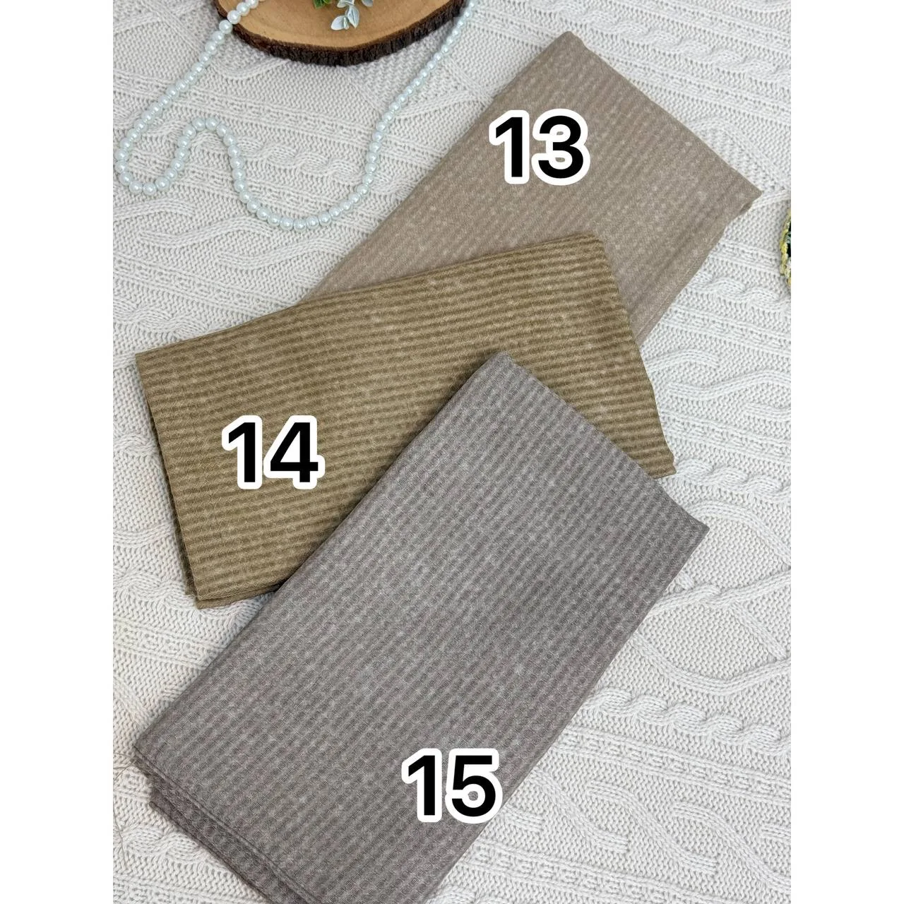 روسری نخی ساده برفکی