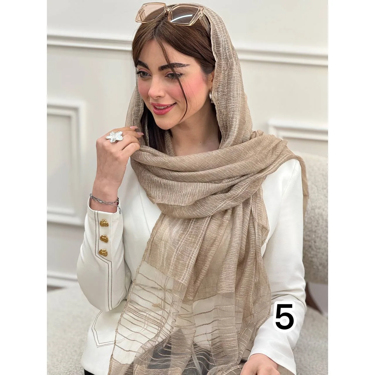 شال مجلسی ابریشم نخ تافته