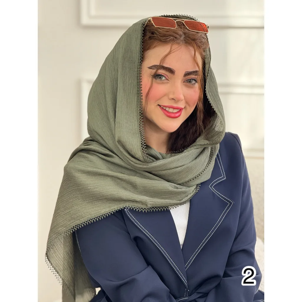 شال حریر پلیسه دور سکه ایی