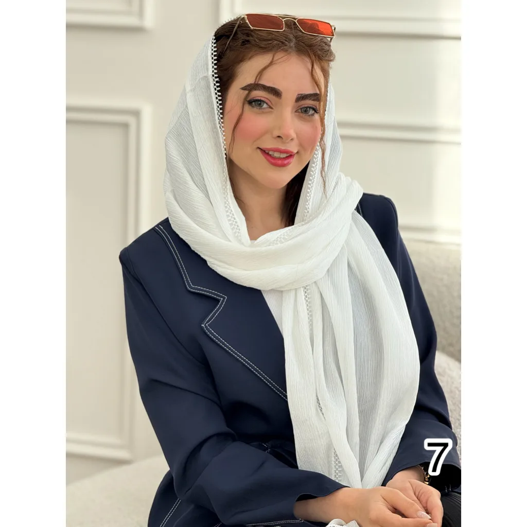 شال حریر پلیسه دور سکه ایی