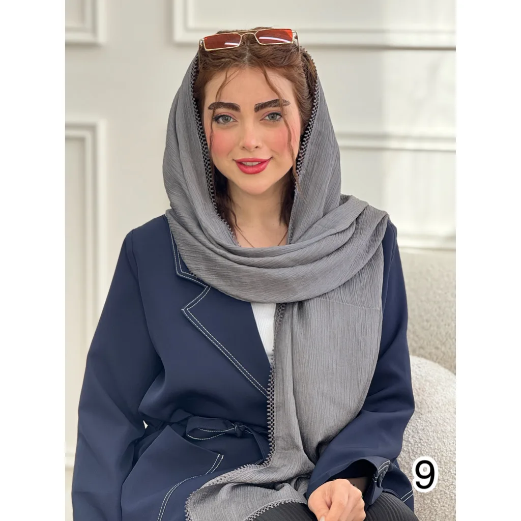 شال حریر پلیسه دور سکه ایی