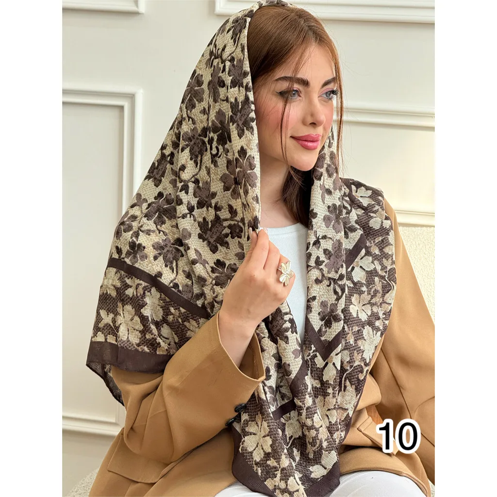 روسری نخی گارزا ژاکارد بهاره طرح گل