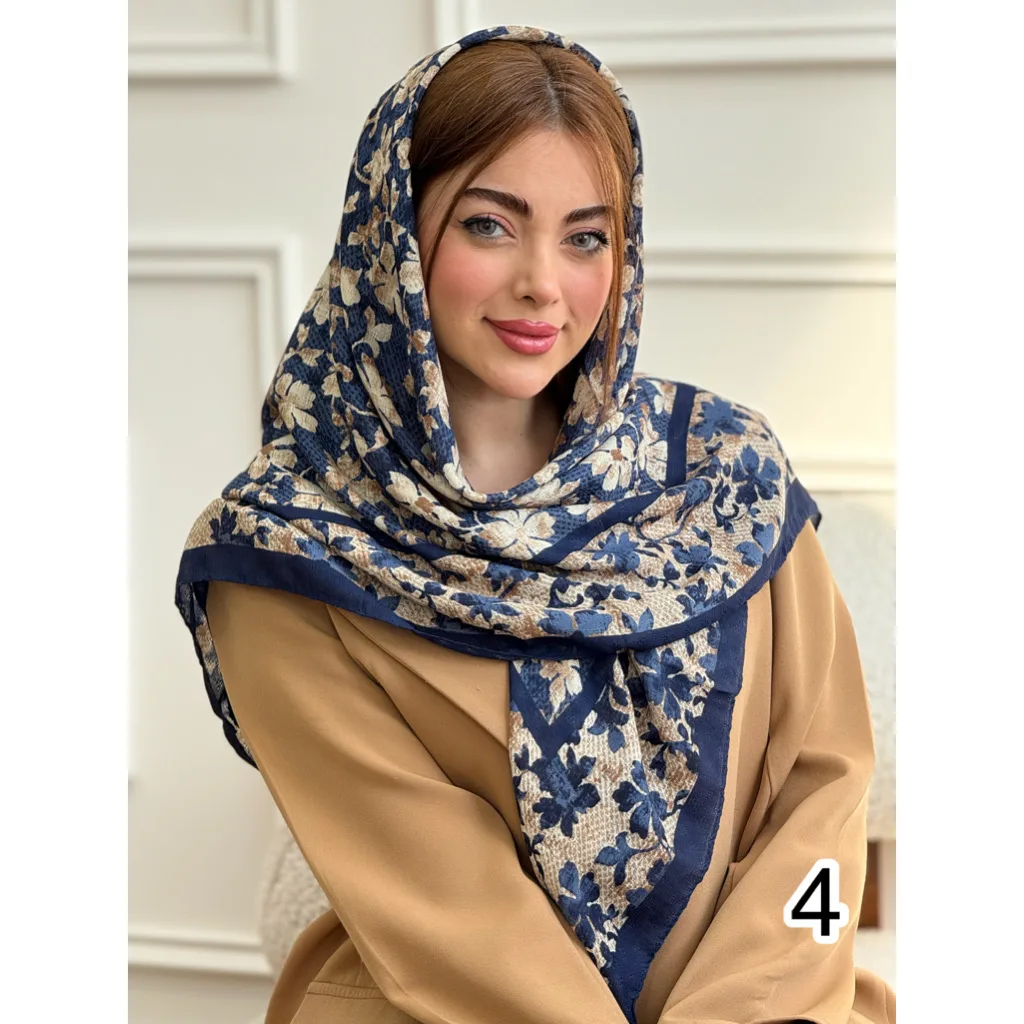 روسری نخی گارزا ژاکارد بهاره طرح گل