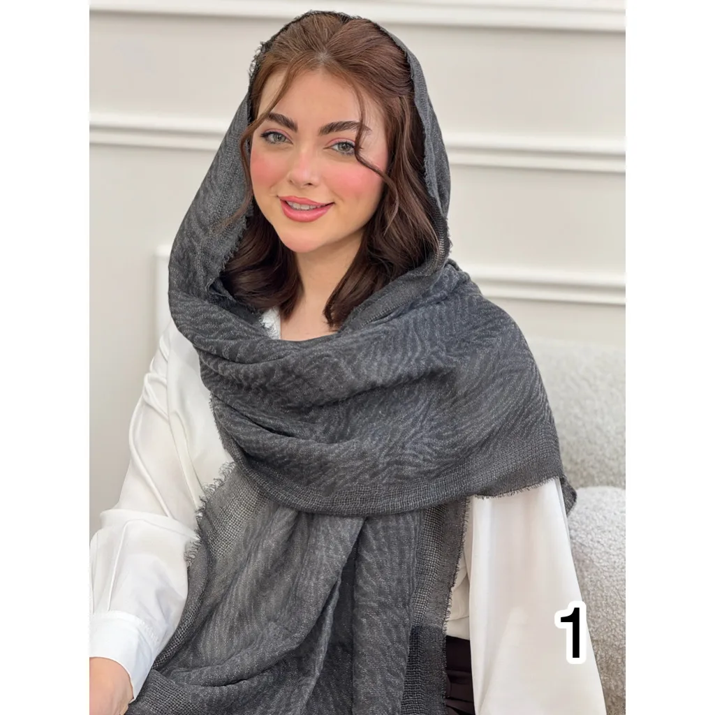 شال نخی زبرا دور ریش شاین