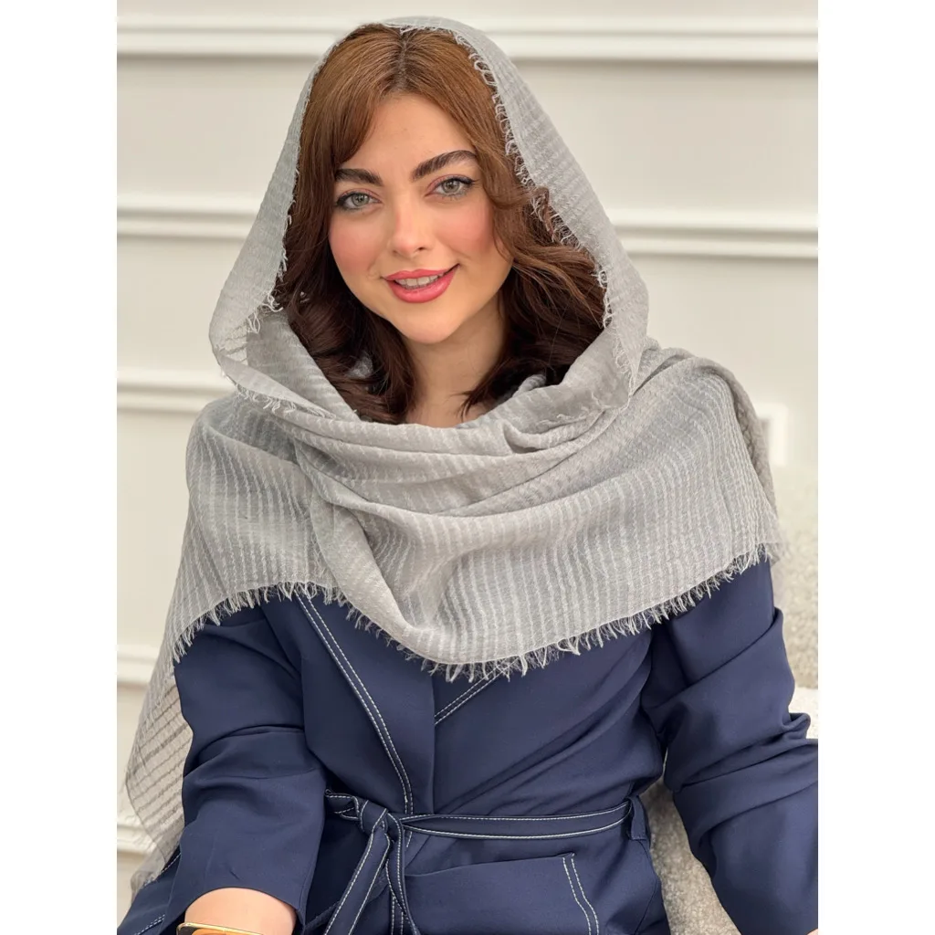 شال نخی ساده کرکره ایی