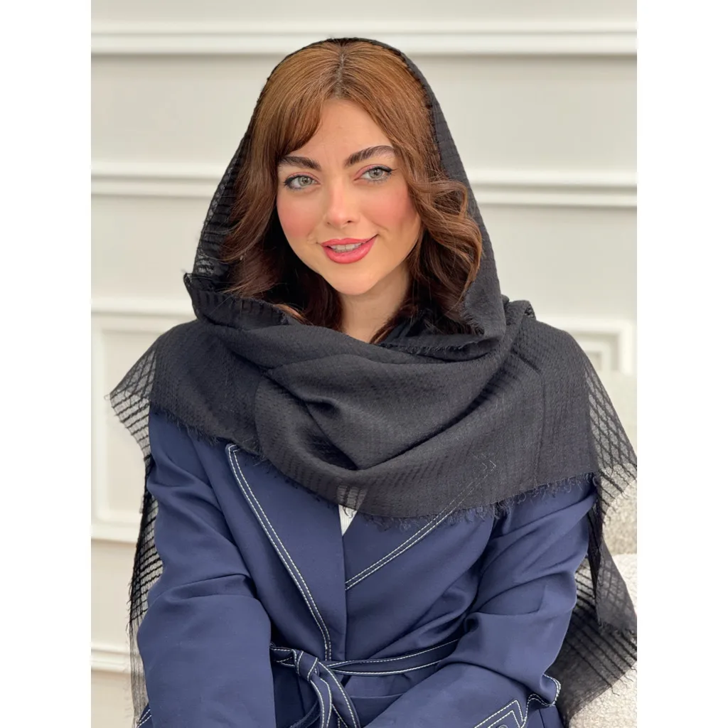 شال نخی ساده کرکره ایی