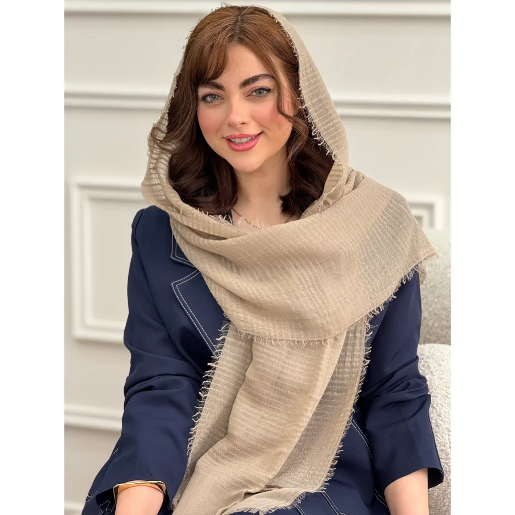 شال نخی ساده کرکره ایی