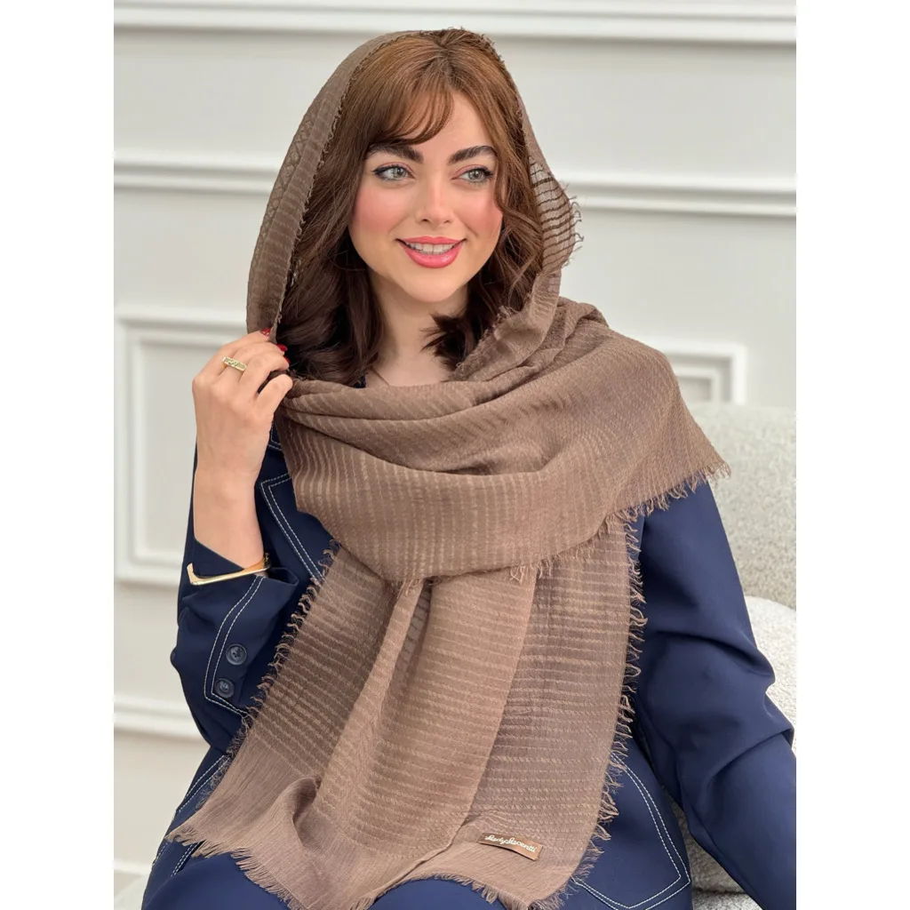 شال نخی ساده کرکره ایی