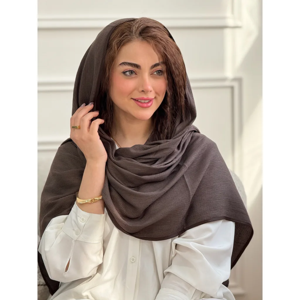 شال نخی ساده پلیسه دورگان