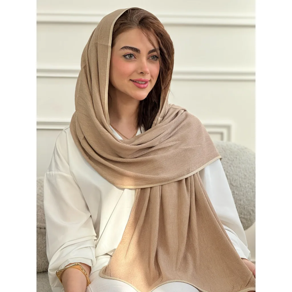 شال نخی ساده پلیسه دورگان