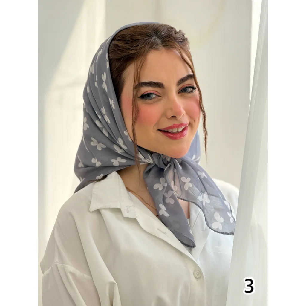 مینی اسکارف نخی طرح پروانه ای