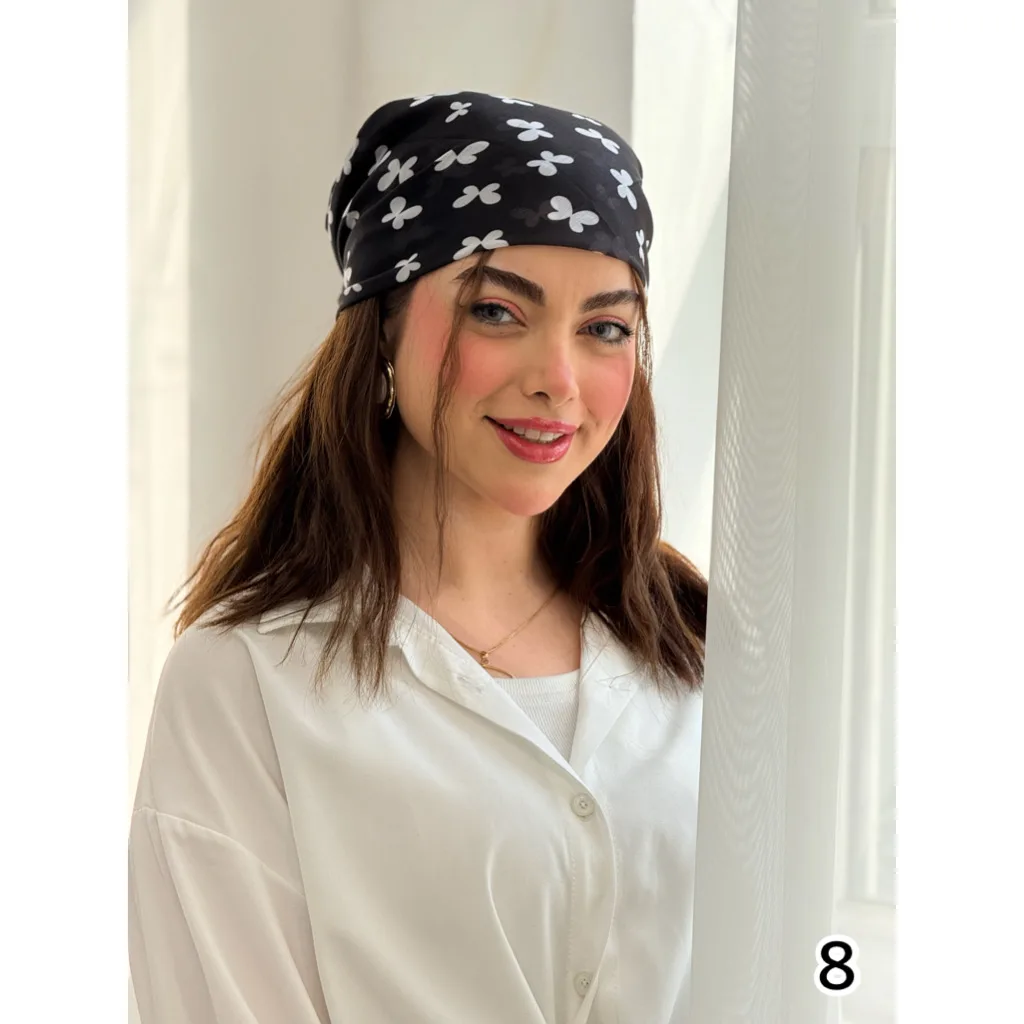 مینی اسکارف نخی طرح پروانه ای