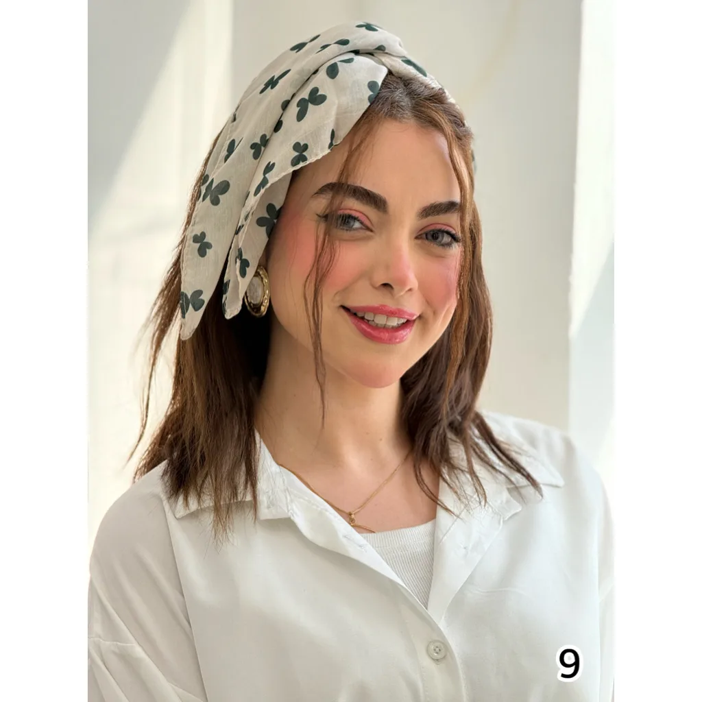 مینی اسکارف نخی طرح پروانه ای