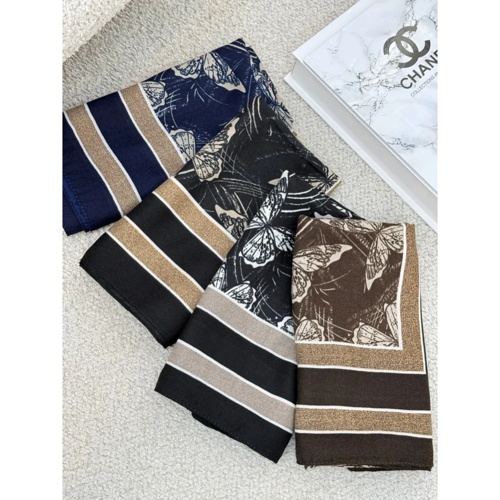 روسری نخی تابستانه طرح پروانه