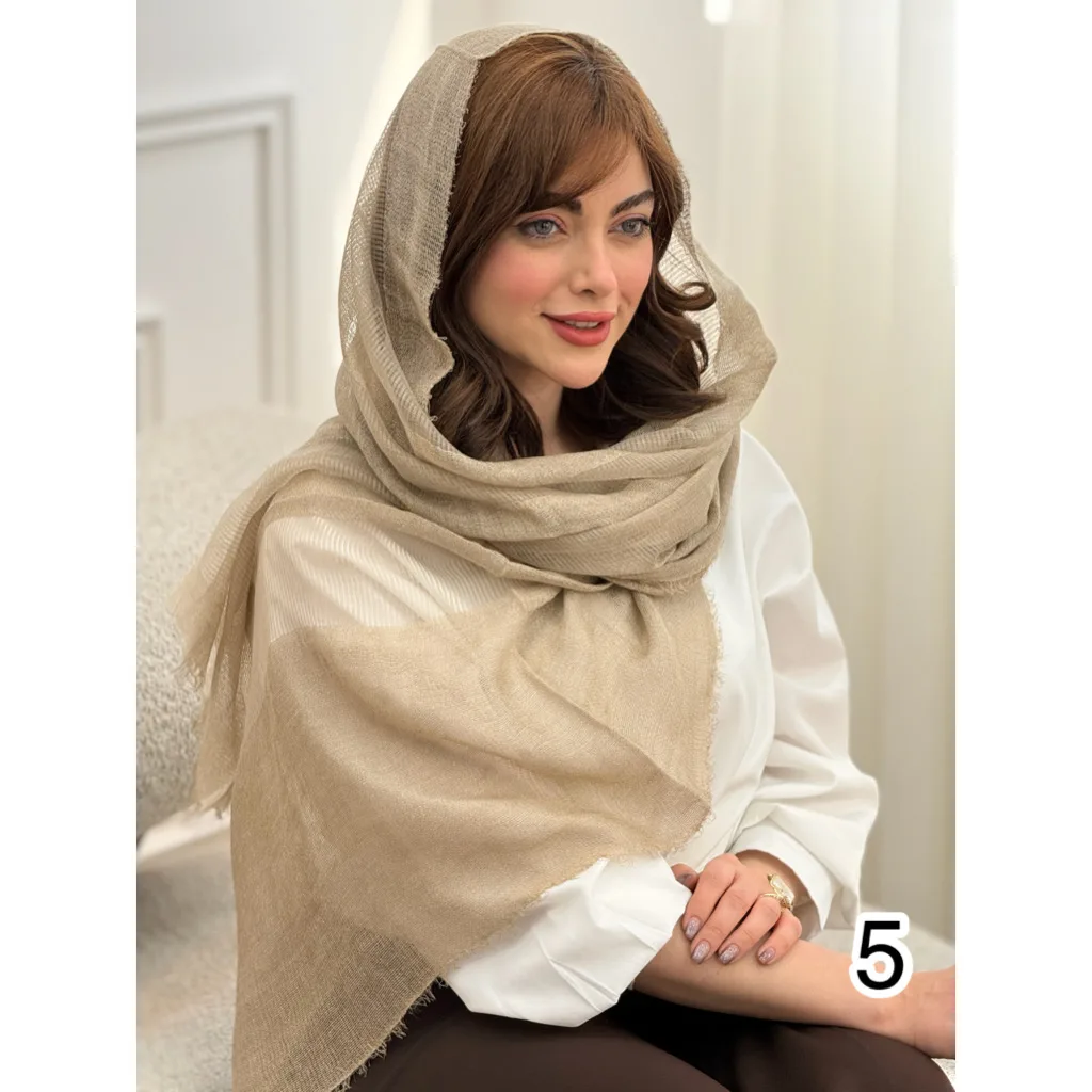شال کنفی ساده حاشیه سه خط