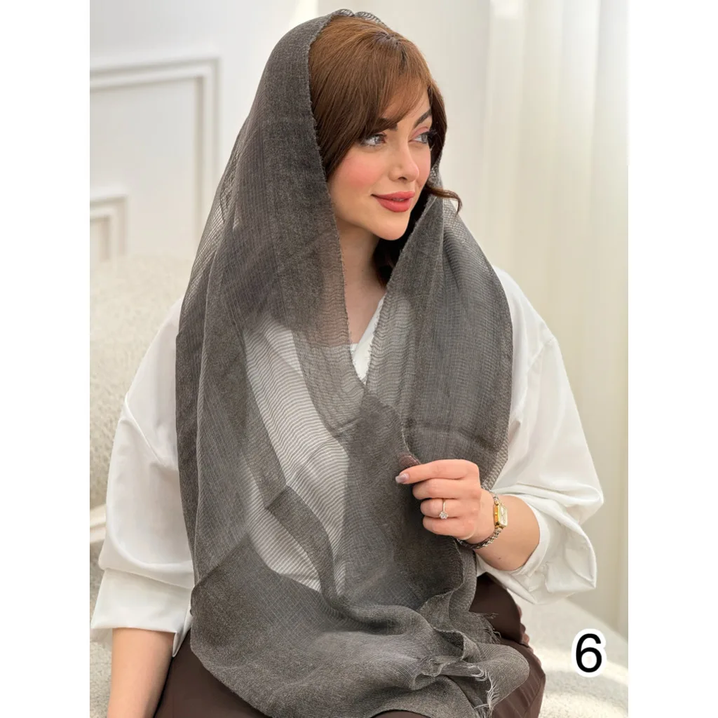شال کنفی ساده حاشیه سه خط