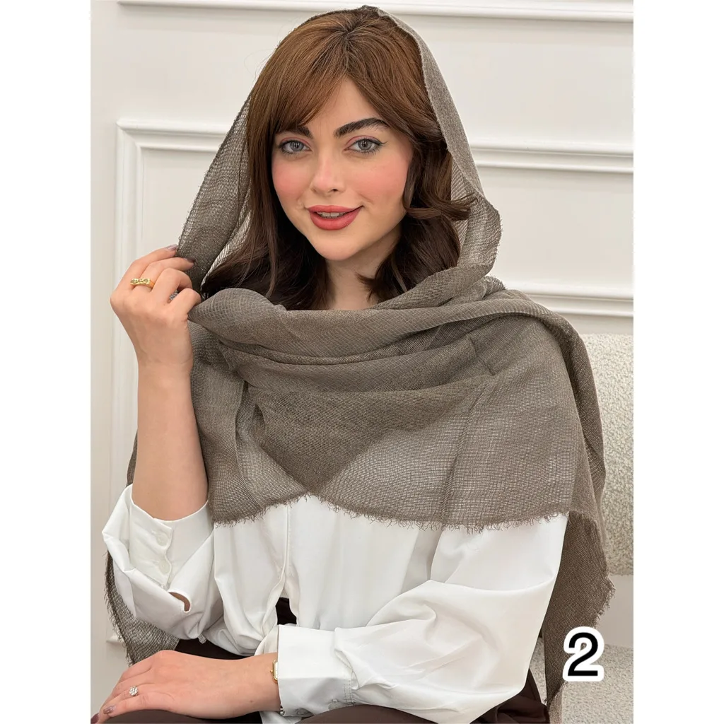 شال کنفی ساده حاشیه سه خط