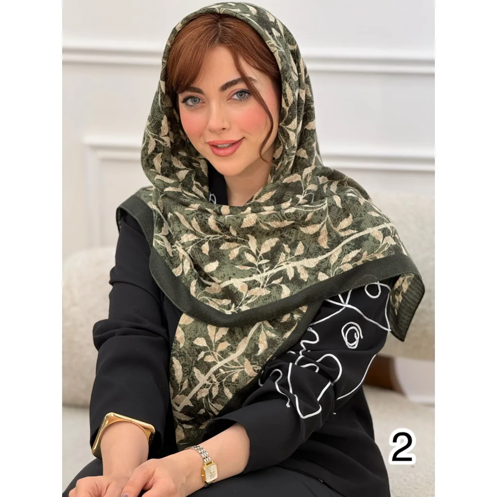 روسری نخی شاخه برگ