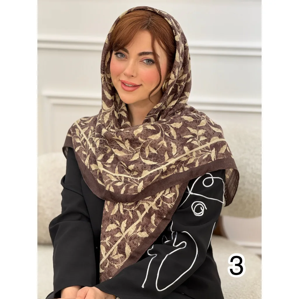 روسری نخی شاخه برگ