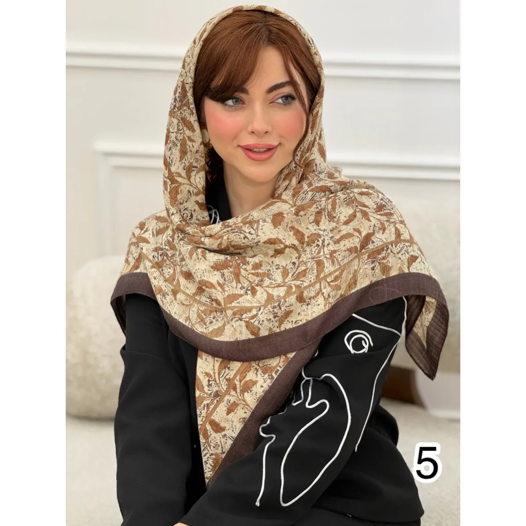 روسری نخی شاخه برگ