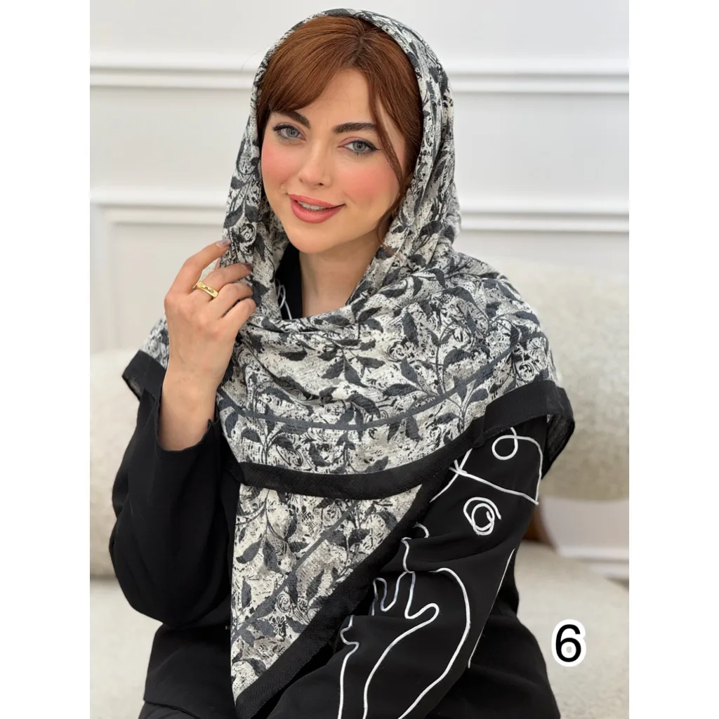 روسری نخی شاخه برگ