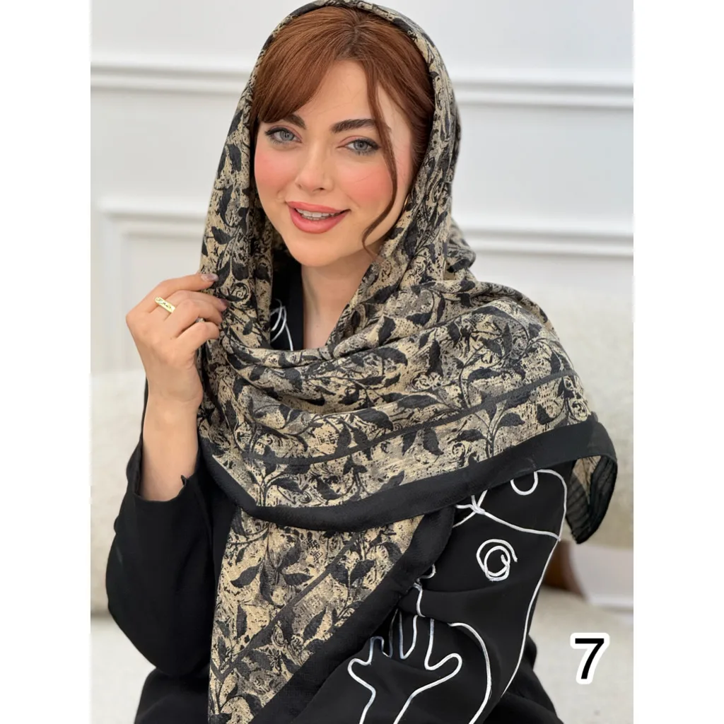 روسری نخی شاخه برگ