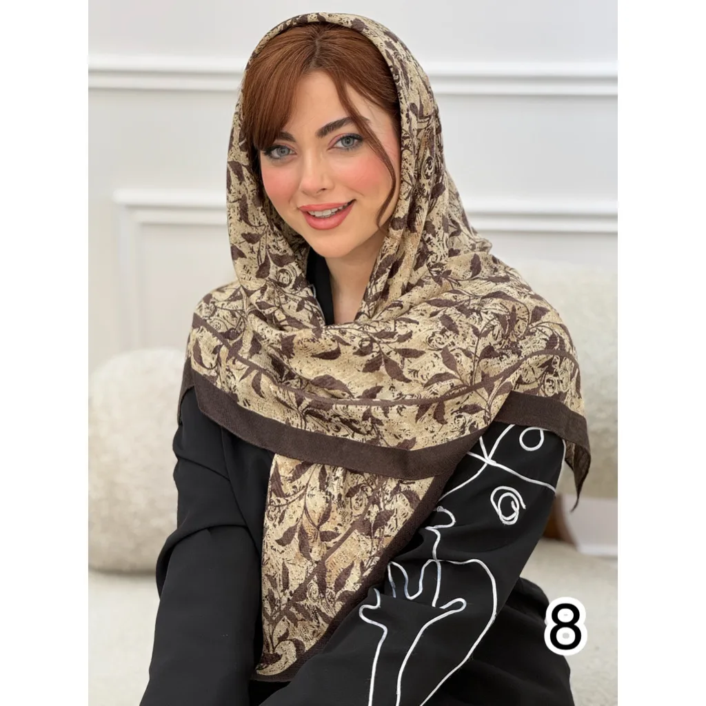 روسری نخی شاخه برگ