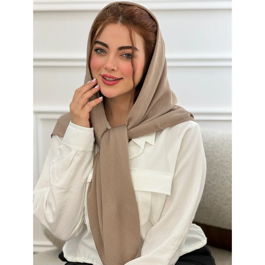 روسری نخی ساده درختی دوردوخت