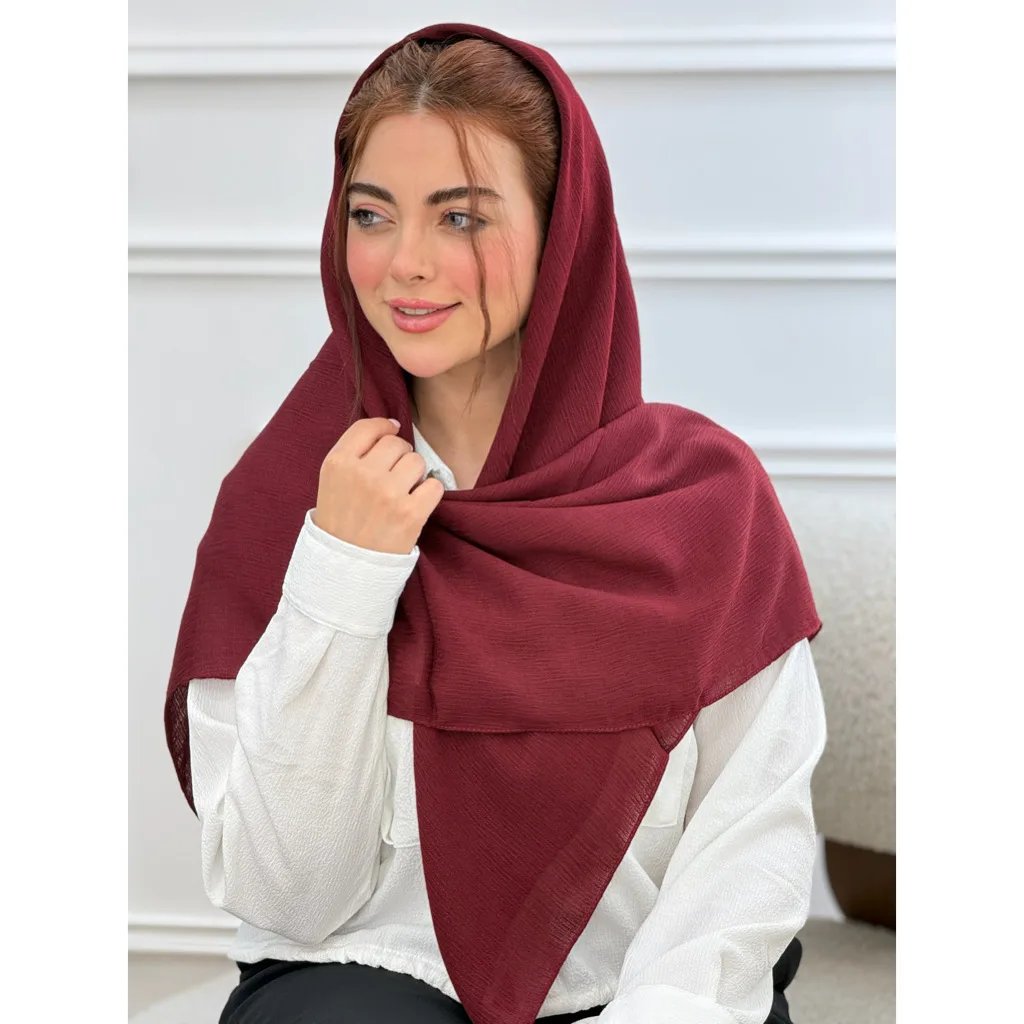 روسری نخی ساده درختی دوردوخت