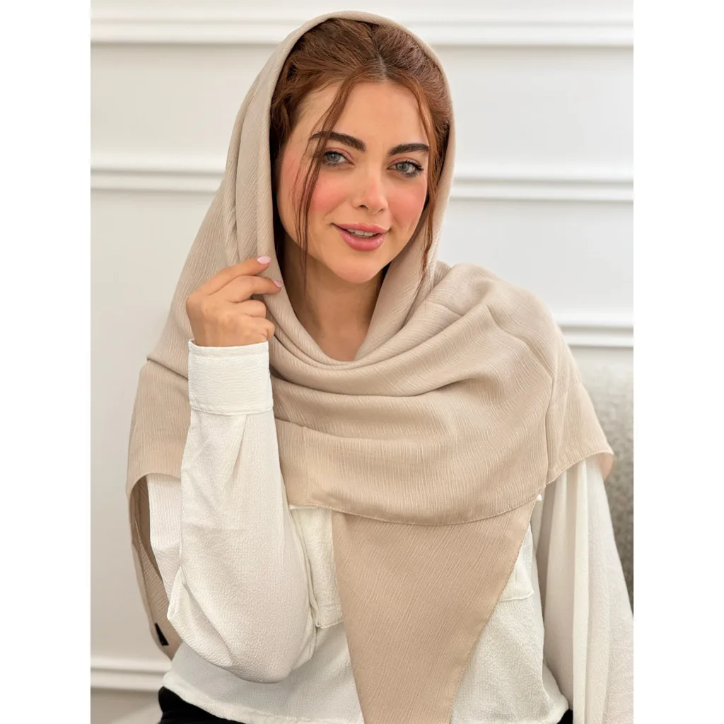 روسری نخی ساده درختی دوردوخت