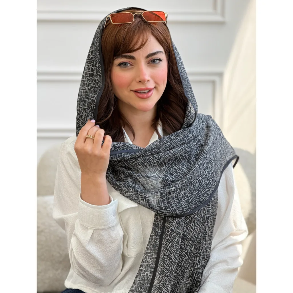 شال حریر طرح پیکسلی