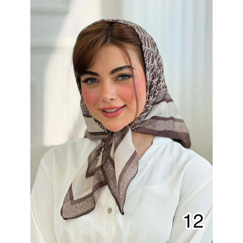 مینی اسکارف طرحبندی قهوه ایی