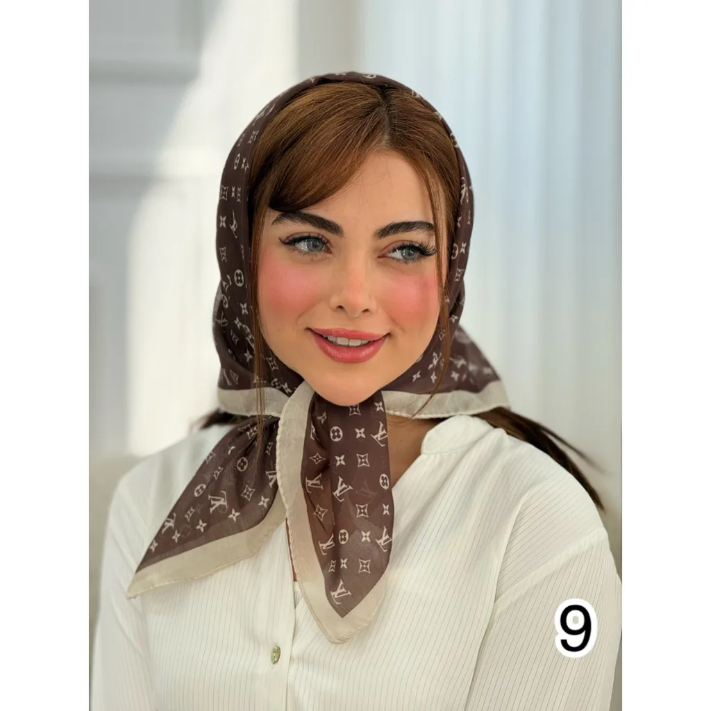 مینی اسکارف طرحبندی قهوه ایی