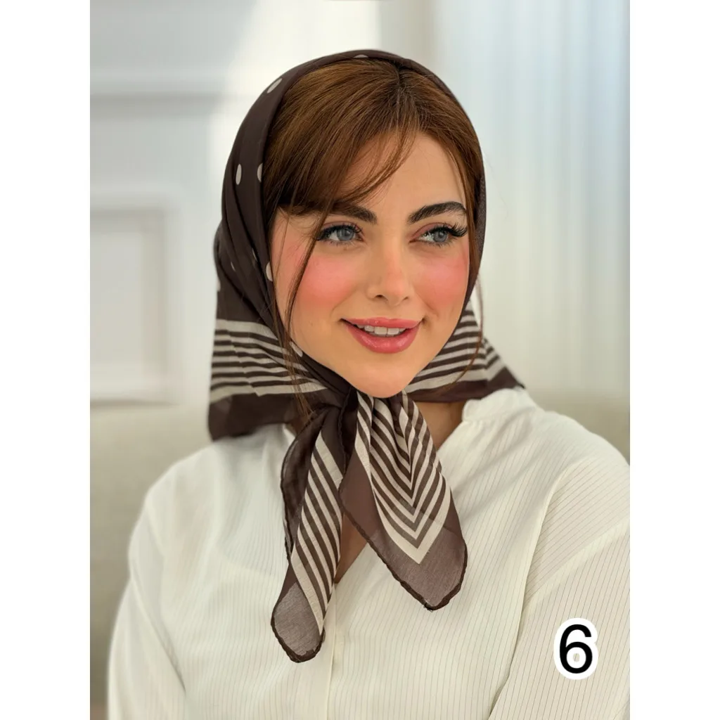 مینی اسکارف طرحبندی قهوه ایی