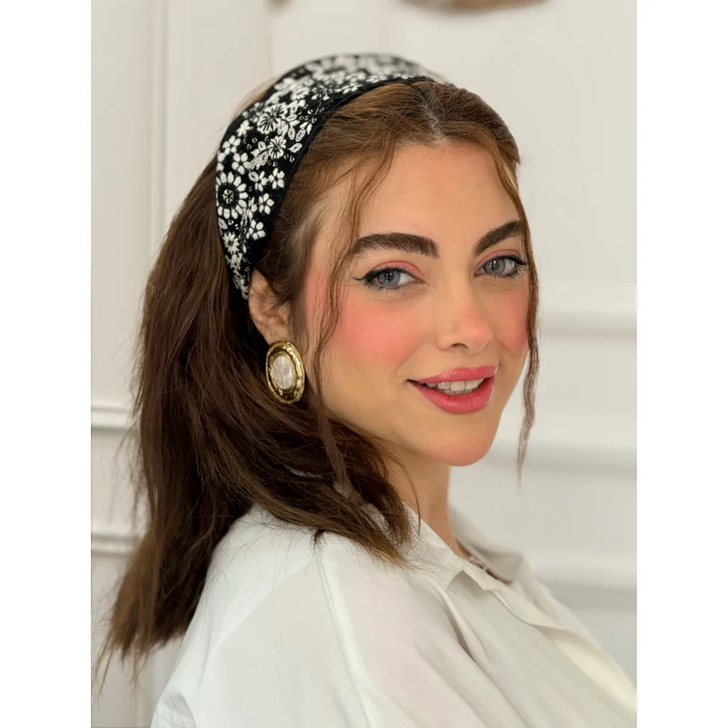 هدبند سوزندوزی کمند مشکی