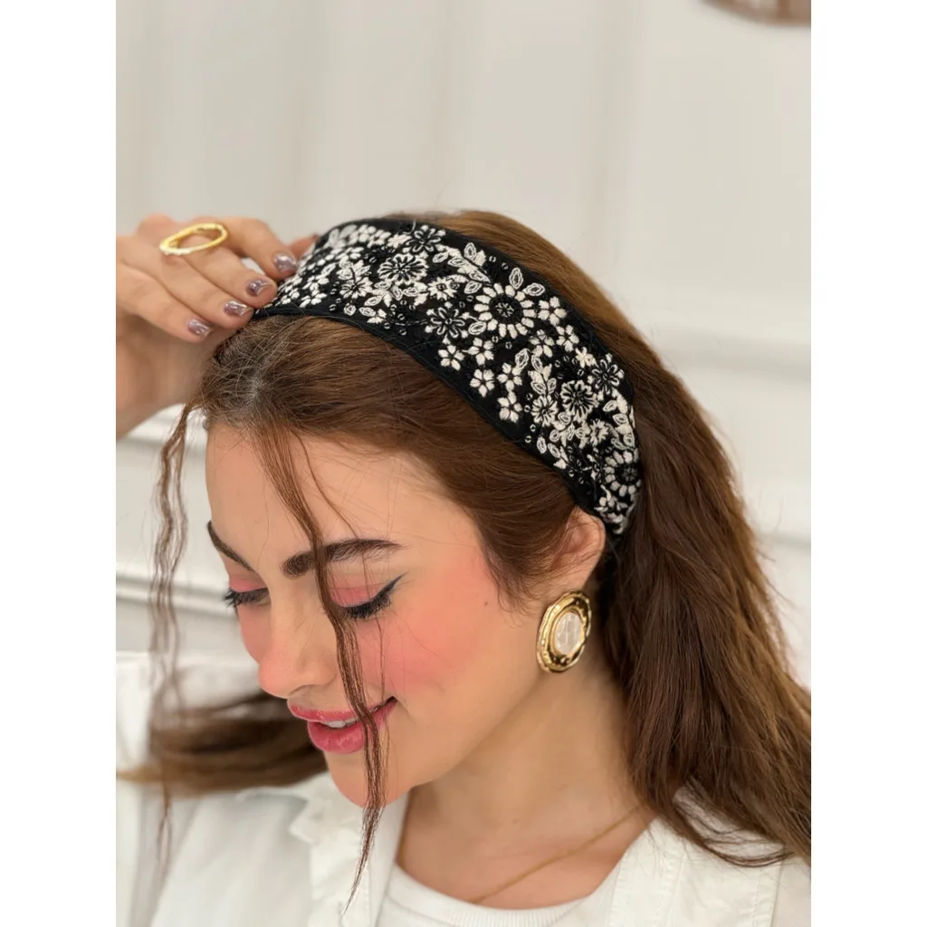 هدبند سوزندوزی کمند مشکی
