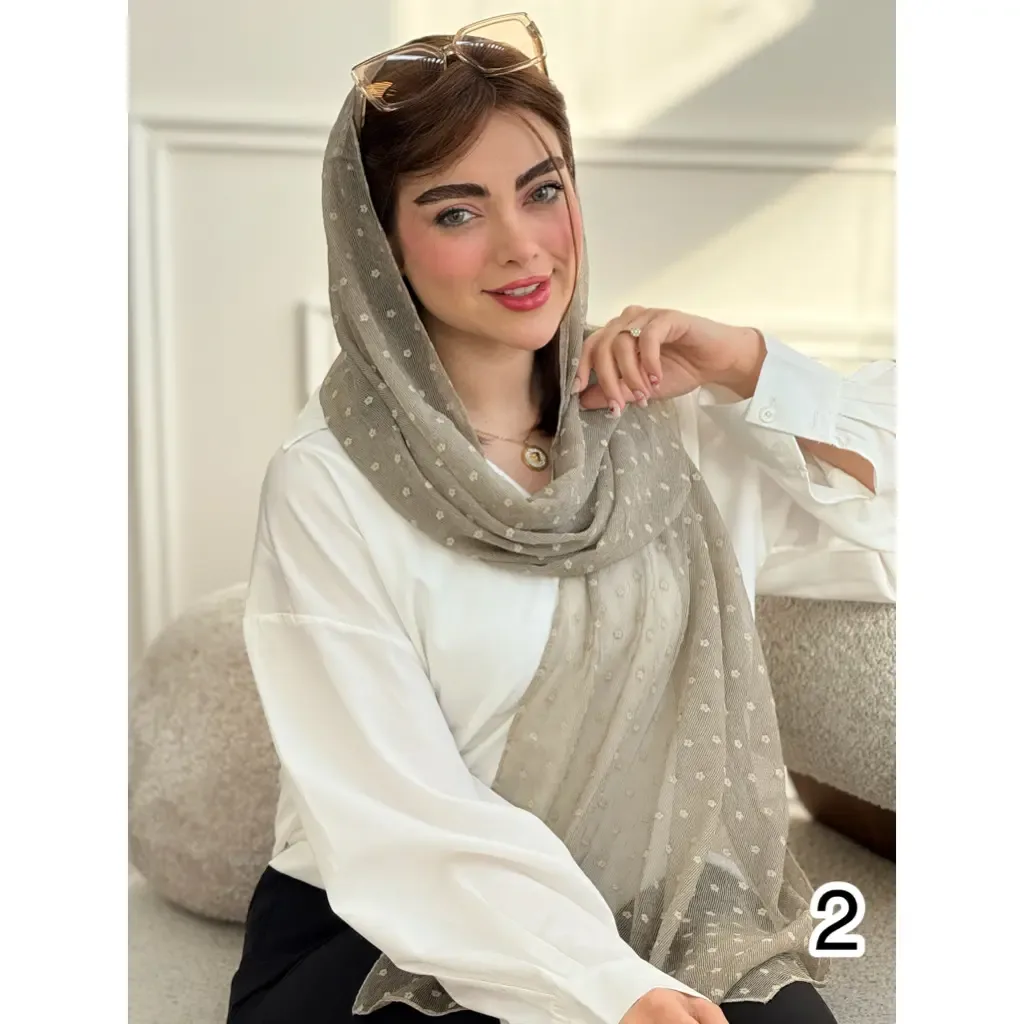 شال حریر کبریتی طرح شکوفه