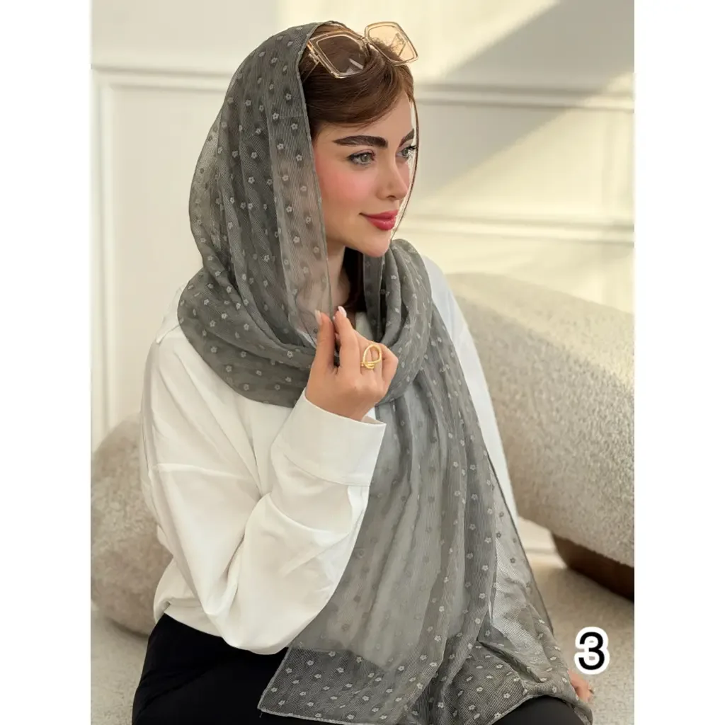 شال حریر کبریتی طرح شکوفه